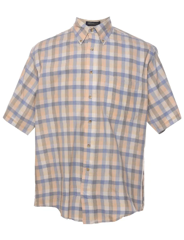 Short Sleeve Checked Shirt - M