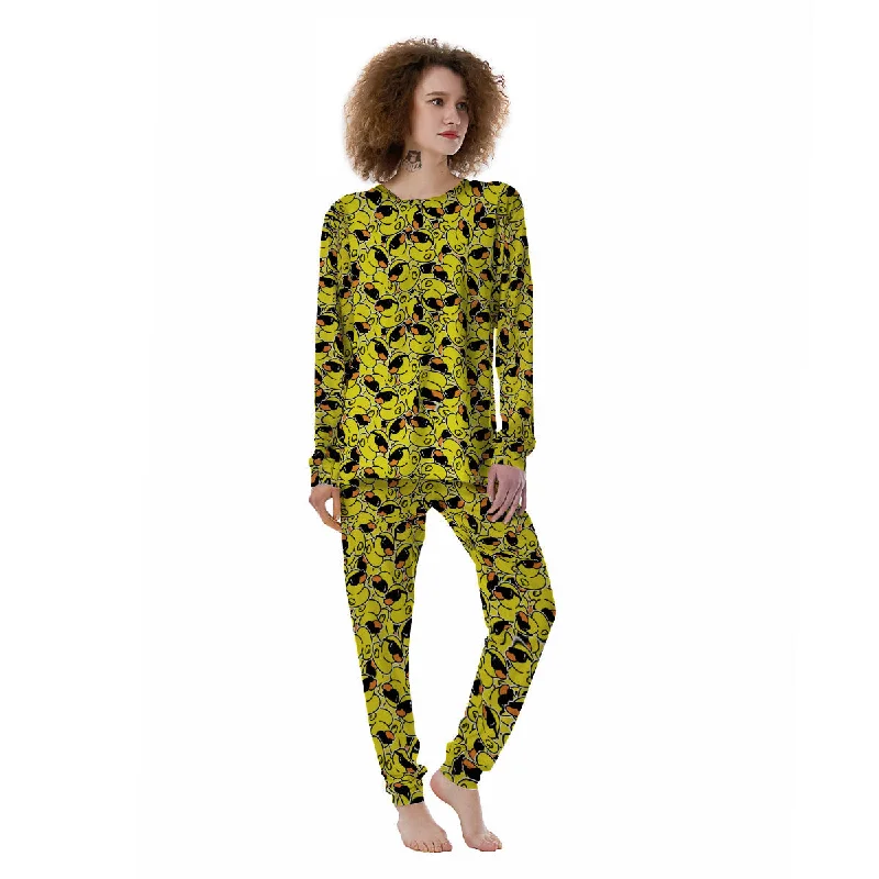 Rubber Duck Mafia Print Pattern Women's Pajamas