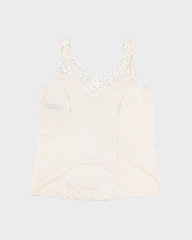 Vintage Essentials Lace Detailed White Camisole - S