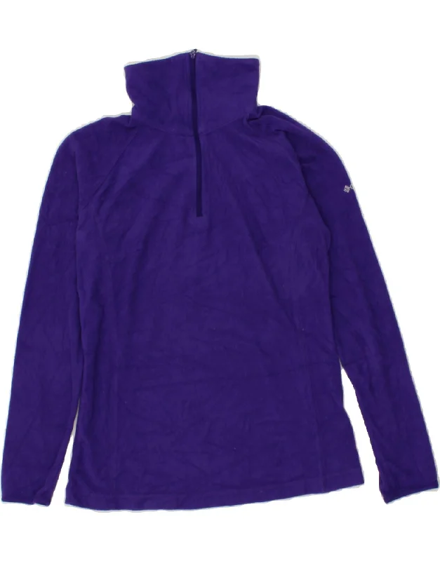 COLUMBIA Womens Zip Neck Fleece Jumper UK 10 Small Purple Polyester