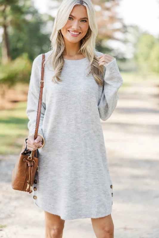 Feeling Your Best Heather Gray Sweater Dress