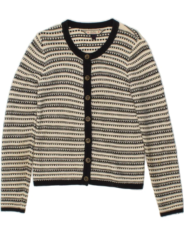 JACK MURPHY Womens Cardigan Sweater UK 10 Small  Black Striped