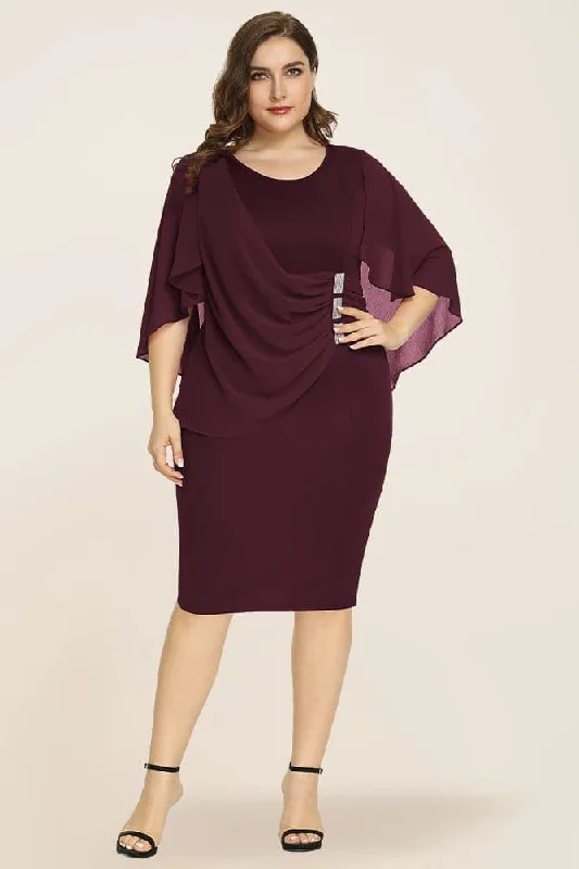 Women's Plus Size Chiffon Overlay Dress