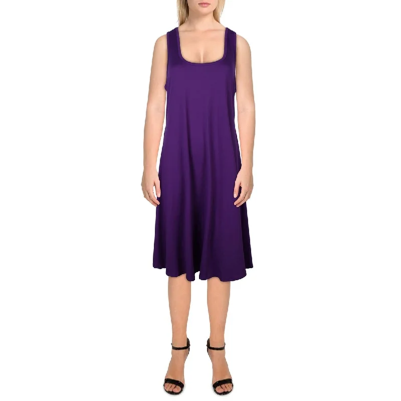 Womens Sleeveless Knee Length Midi Dress