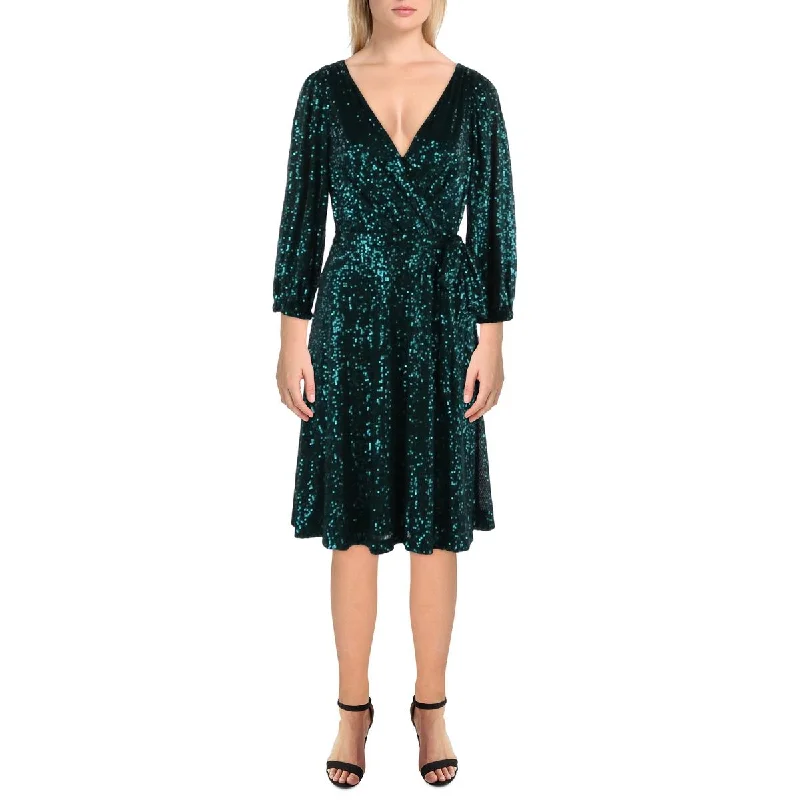 Womens Sequined Party Dress Midi Dress