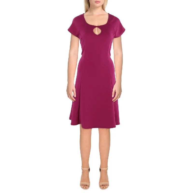 Womens Keyhole Knee Length Midi Dress