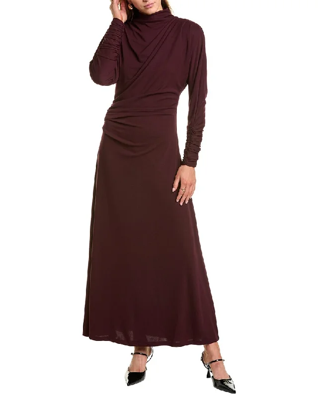 Nicholas Cora Funnel Neck Dolman Ls Midi Dress