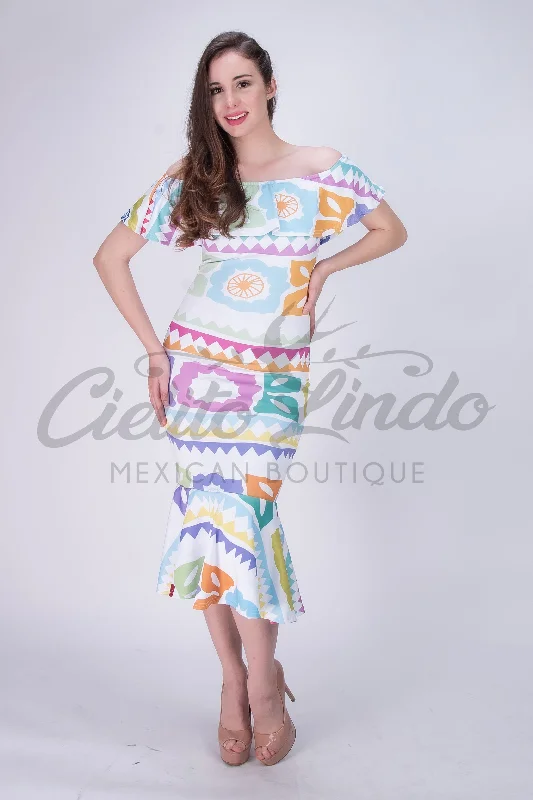 Mexican Jalapa Printed Maxi Dress