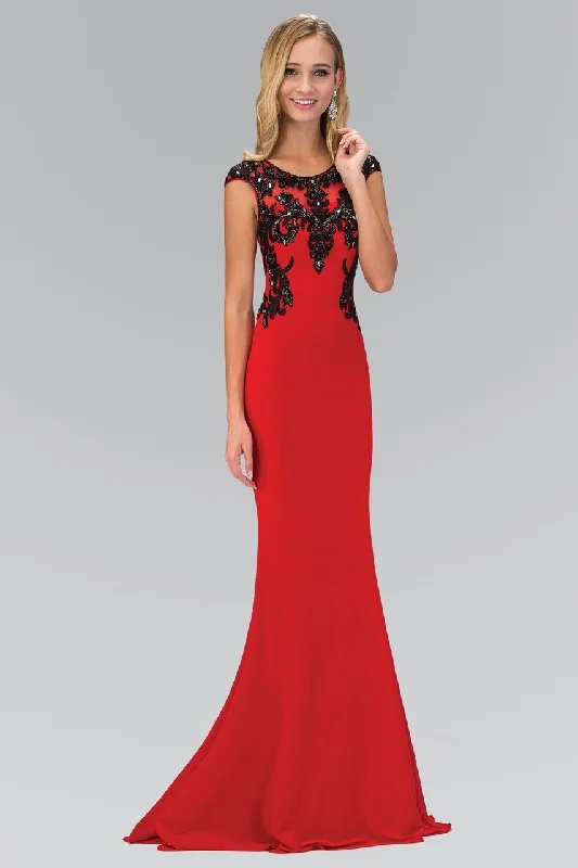 Elizabeth K - GL1380 Embellished Scoop Neck Jersey Gown