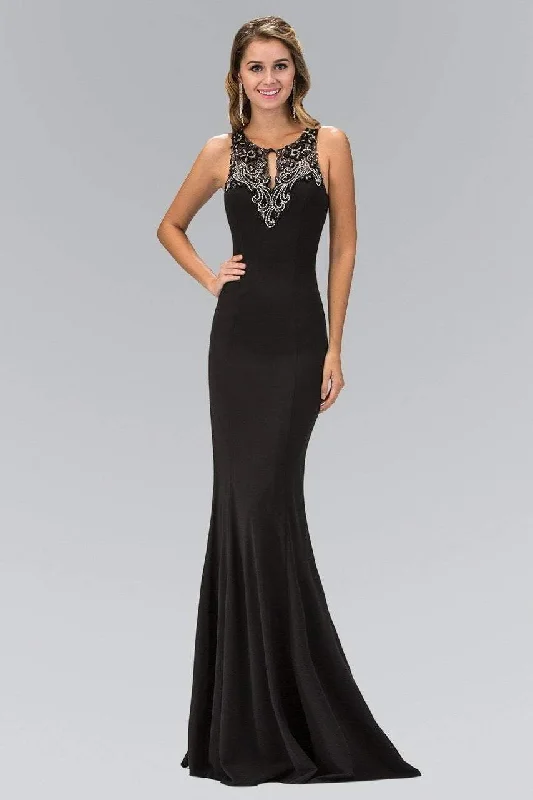 Elizabeth K - GL1315 Keyhole Illusion Sheath Gown