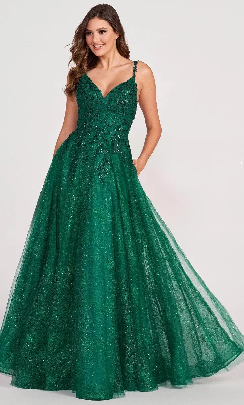 Ellie Wilde EW34086 - Deep V-Neck Lace Prom Gown