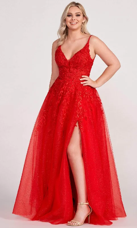 Ellie Wilde EW34089 - V-Back Embroidered Prom Gown