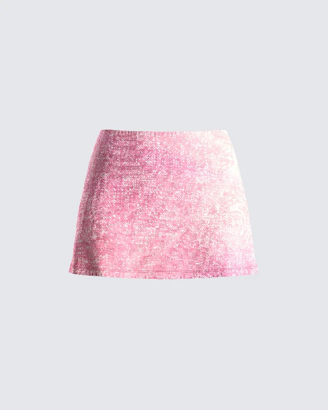 Evie Pink Pixel Print Mini Skirt