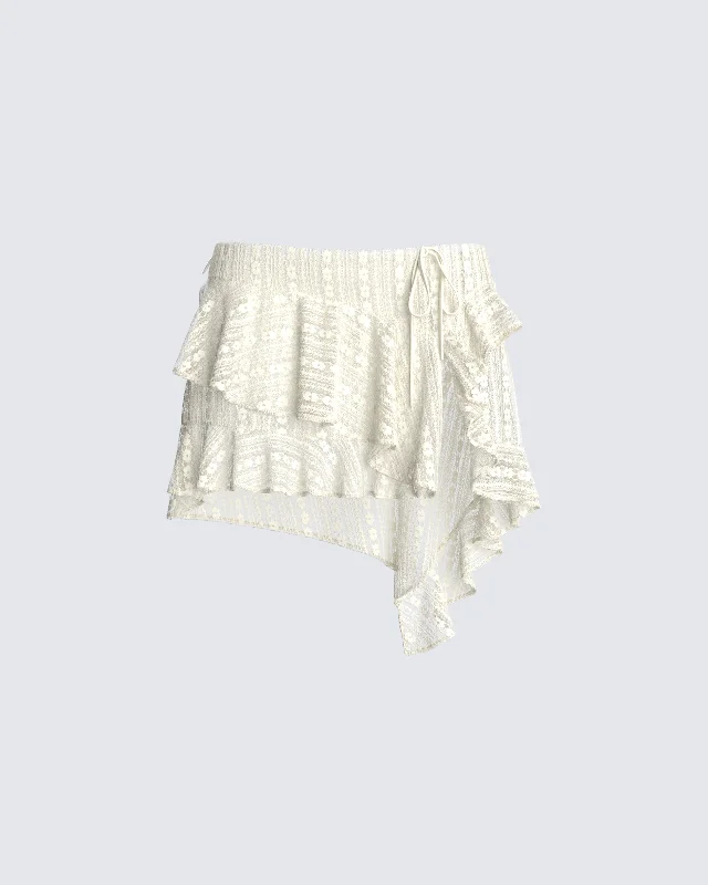 Maeve Ivory Lace Mini Skirt