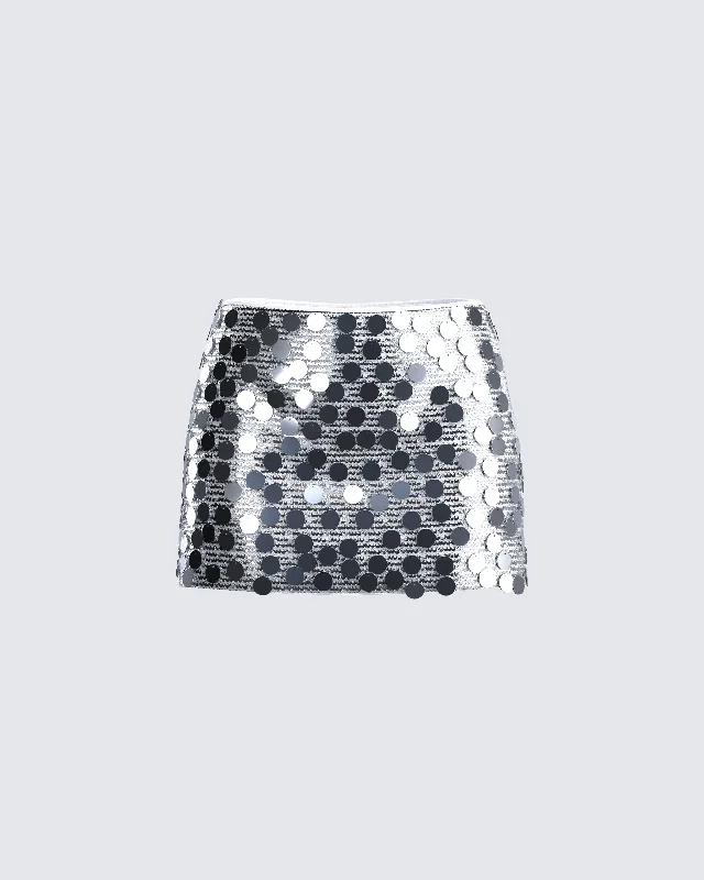 Philo Silver Sequin Mini Skirt