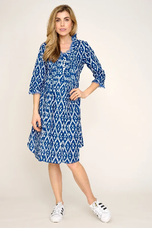 Annabel Cotton Tunic in Blue Diamond