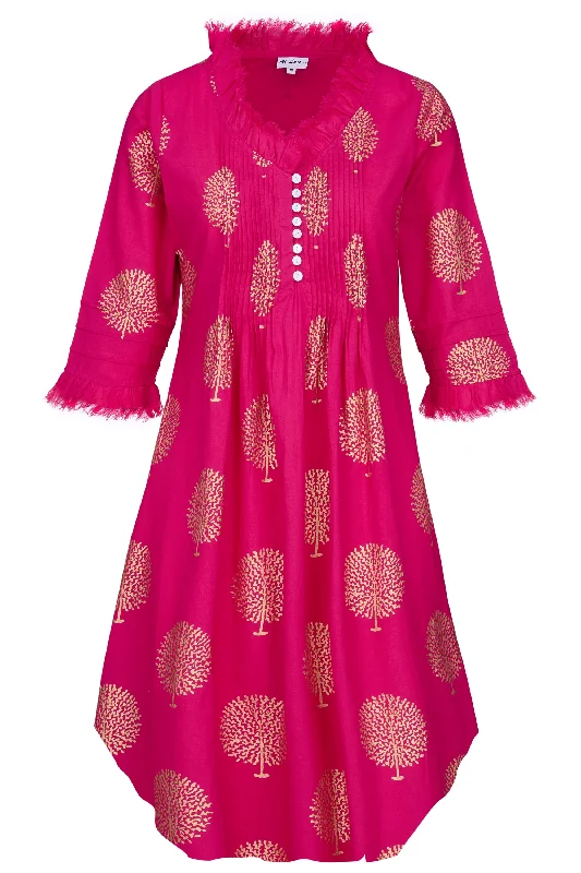 Annabel Cotton Tunic in Fuschia & Gold