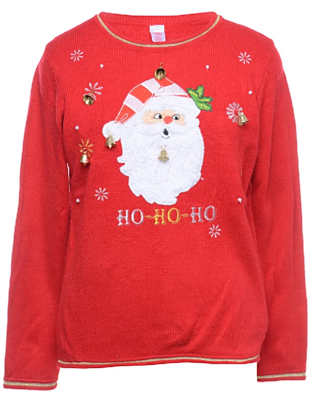 Beyond Retro Reworked Christmas Jumper With Bells - M