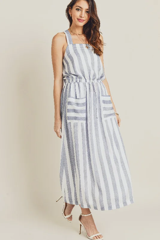 Sleeveless Drawstring Waist Easy Dress