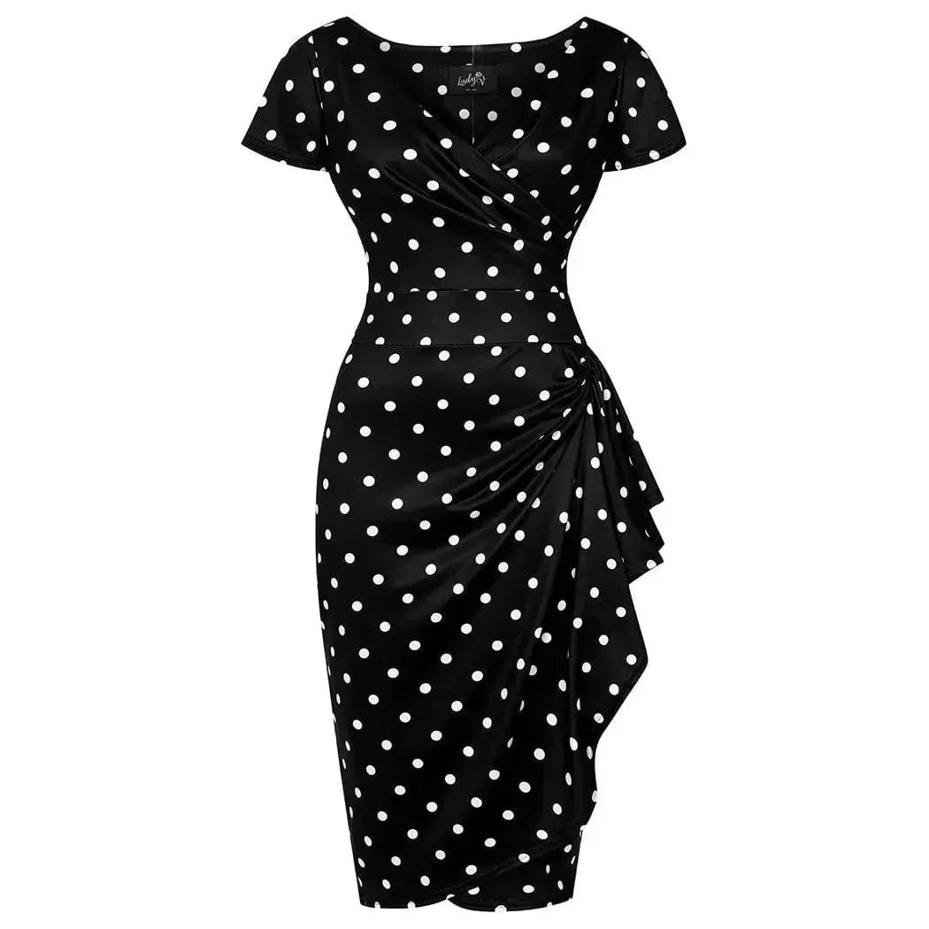 Elsie Dress - Black Polka Dot