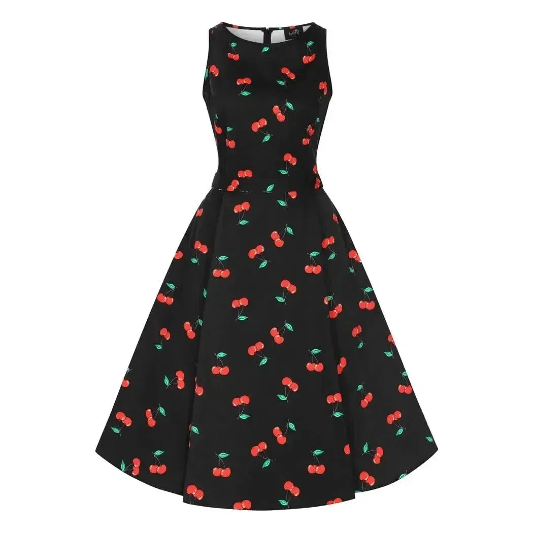 Hepburn Dress - Rockabilly Cherry