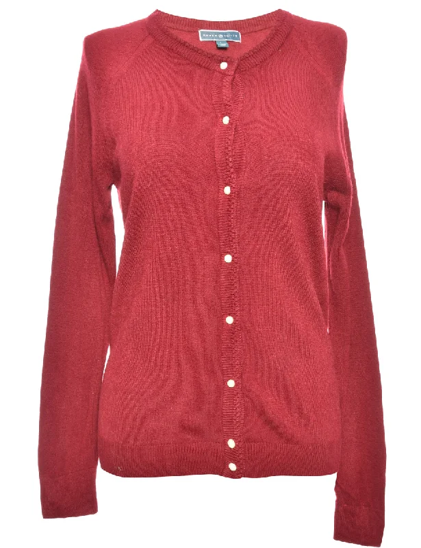 Maroon Karen Scott Cardigan - L