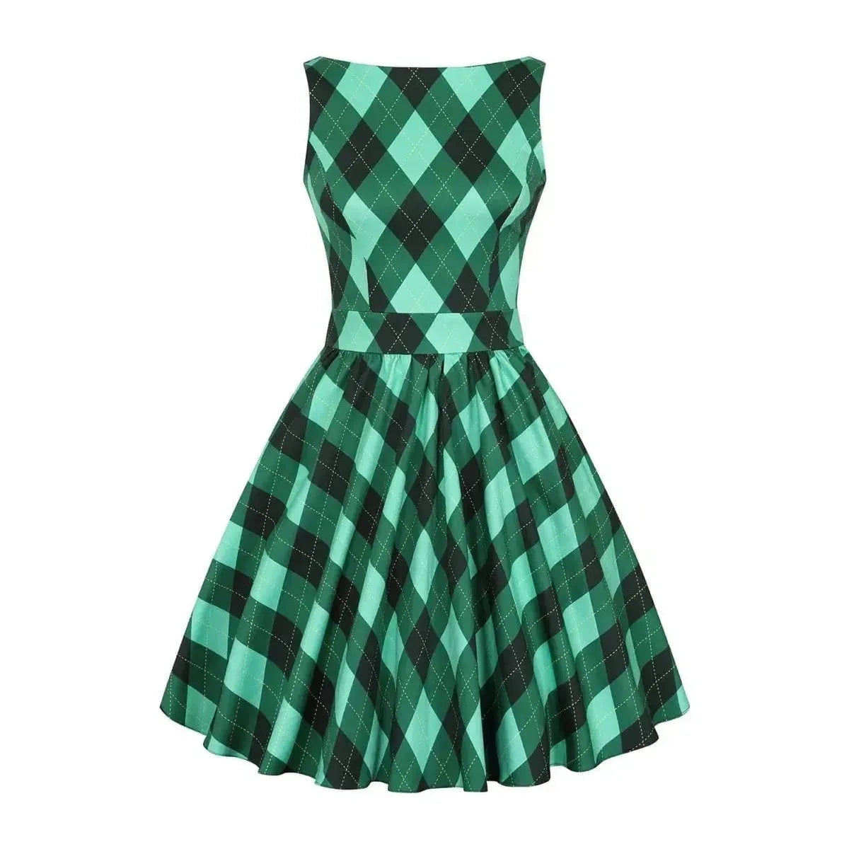 Tea Dress - Irish Diamond Plaid