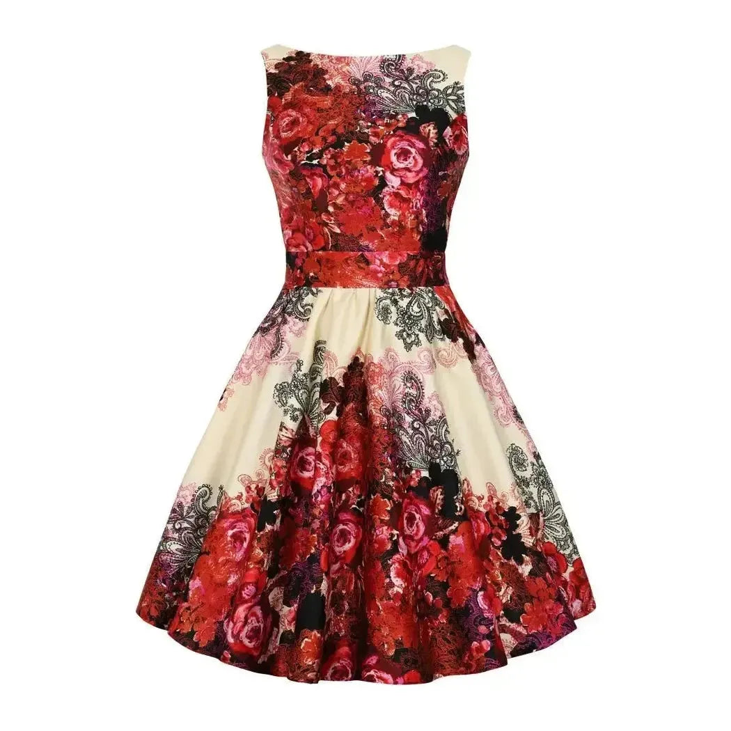 Tea Dress - Red Collage