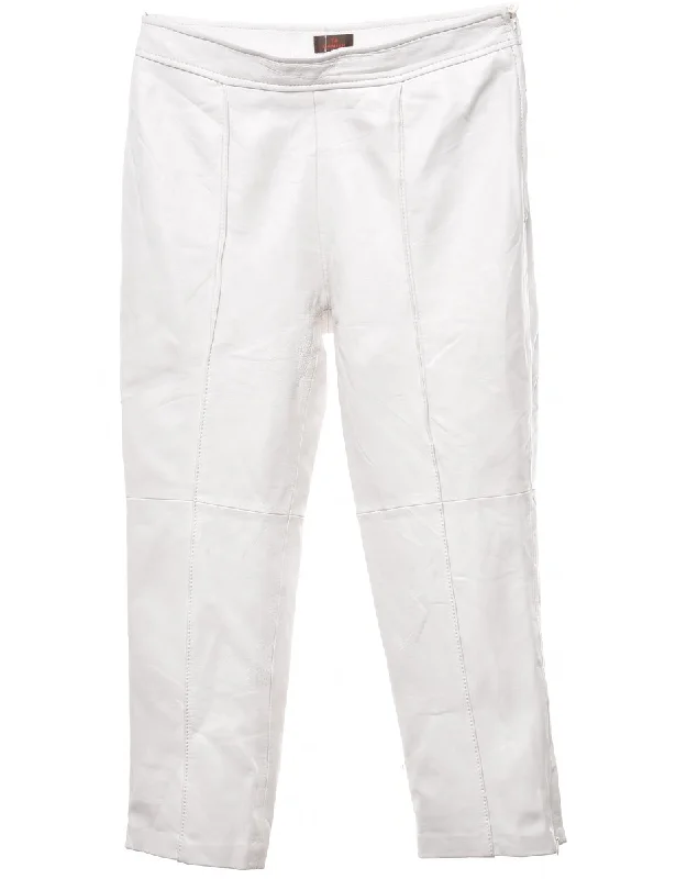 White Leather Trousers - W28 L22