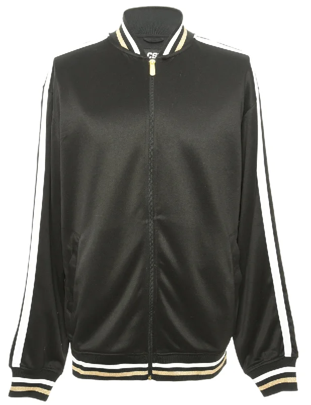 Zip Front Track Top - L