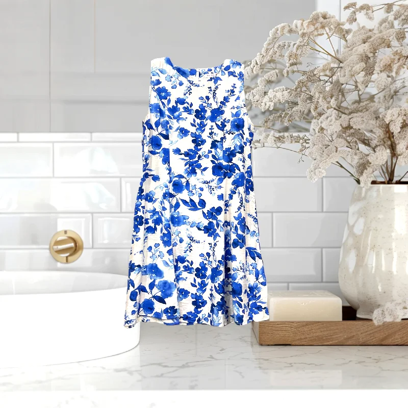 Patch Casual Sleeveless Printed Dress