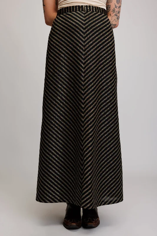 70's Chevron Maxi Skirt S