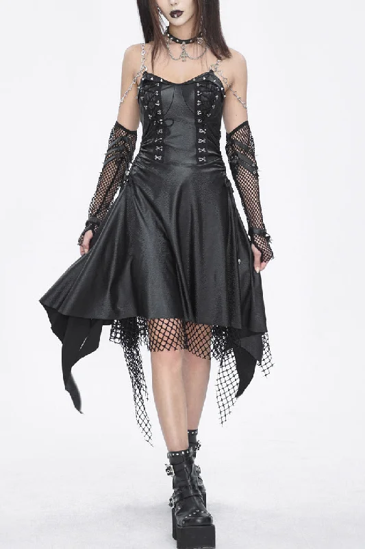 Black Lace Irregular Women's Gothic Jsk Dress