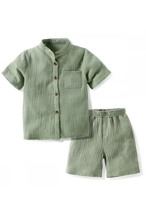 Summer Sleepwear for Baby Boy Girl Infant Clothes Toddler 2Pc Set Cotton Shirt Brother and Sister Matching