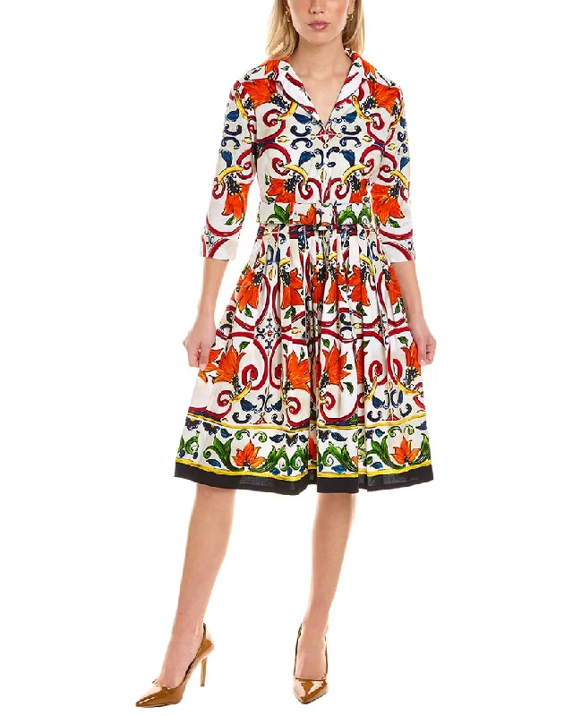 Samantha Sung 3/4-Sleeve Shirtdress