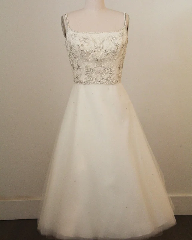 Lazaro Lazaro Spaghetti Strap Tea Length Tulle Size 10