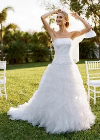 Oleg Cassini  Tulle and Organza with Beaded Lace CH515